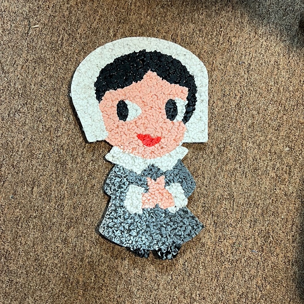 Vintage Mrs. Pilgrim Melted Plastic Popcorn Figure